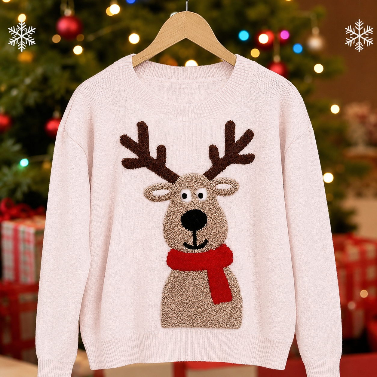Christmas Deer Pattern Jacquard Sweater For Women