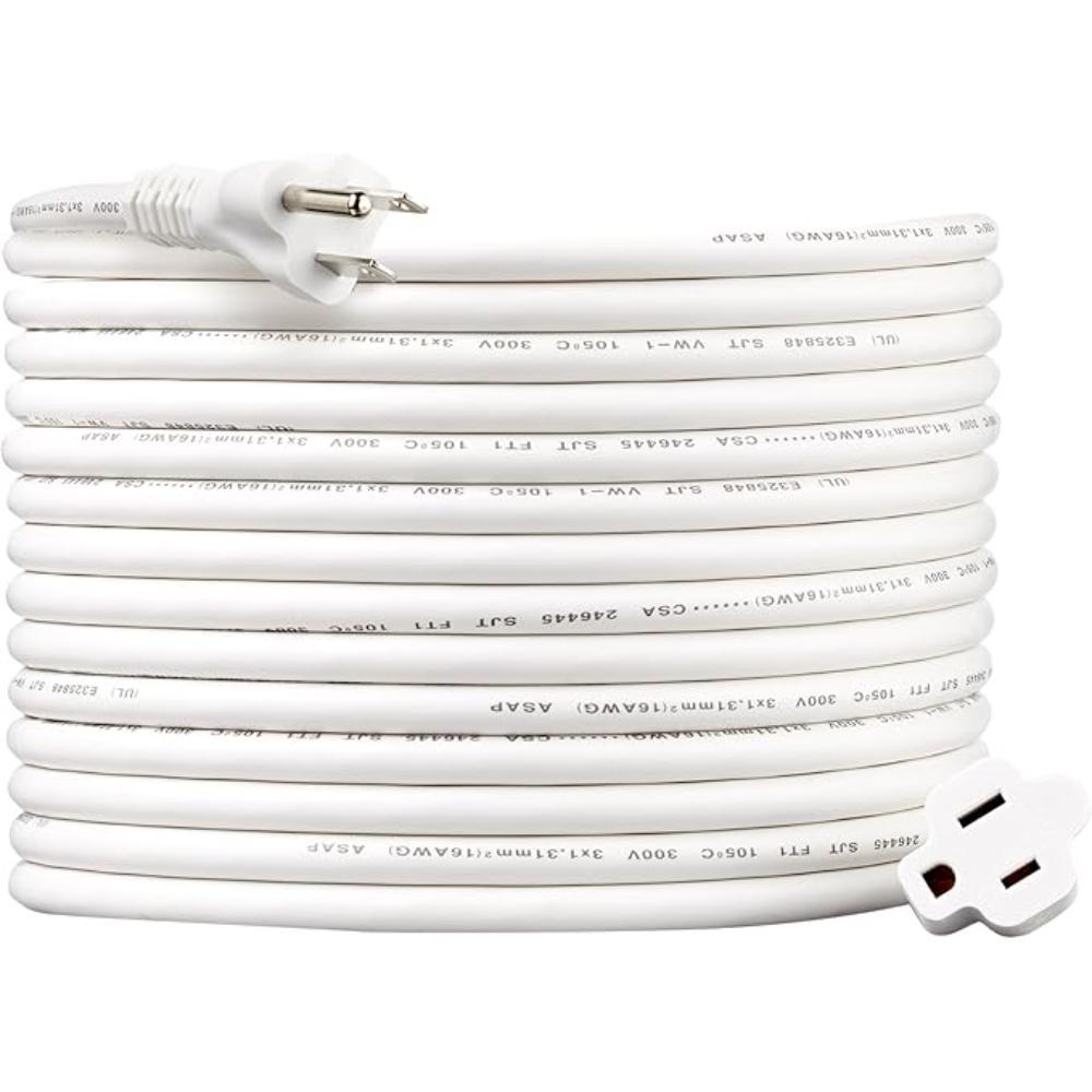 Indoor Extension Power Cord With Flat Plug