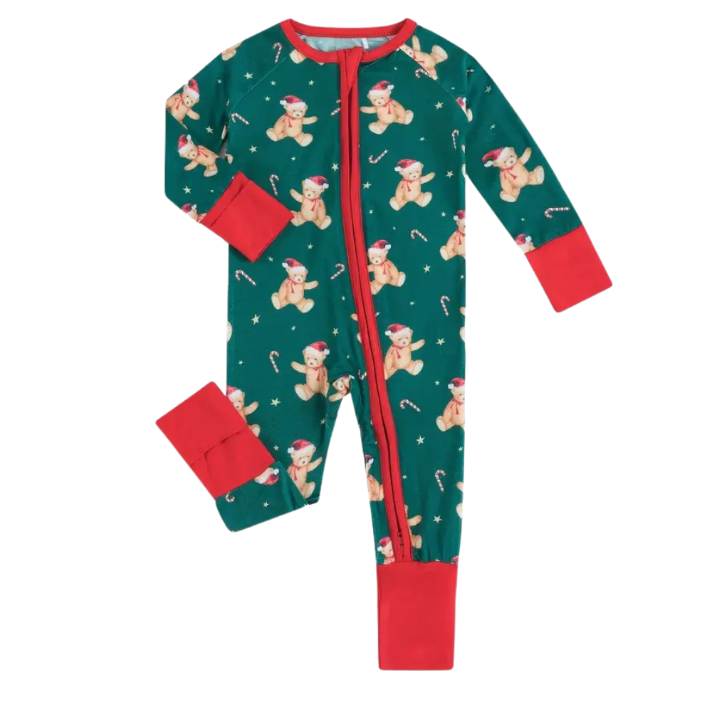 Christmas Bear Pattern Bodysuit For Outdoor Wear