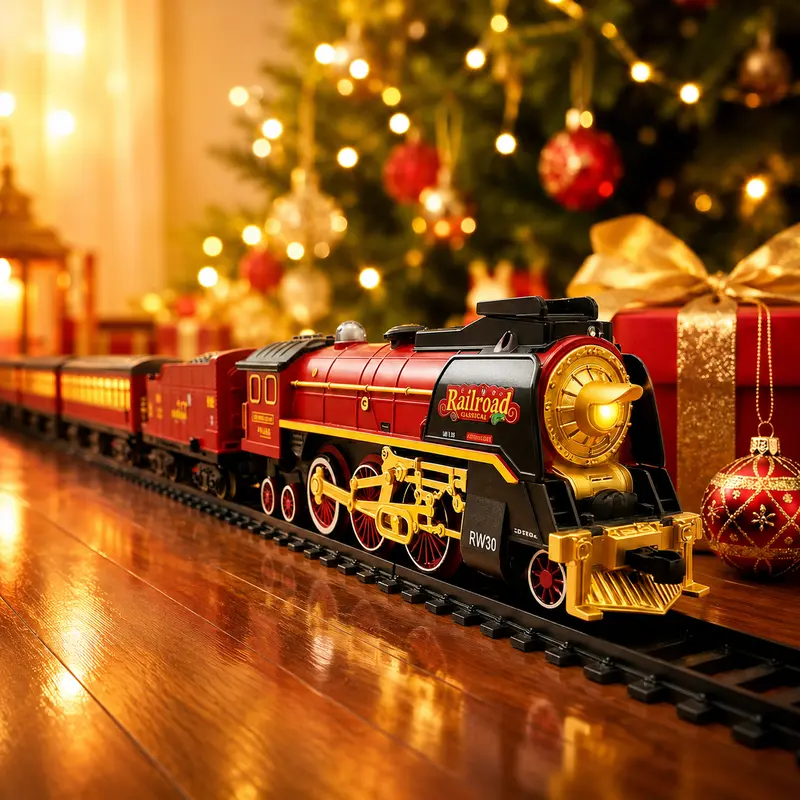 Classic Christmas Railway Train Set With Remote Control