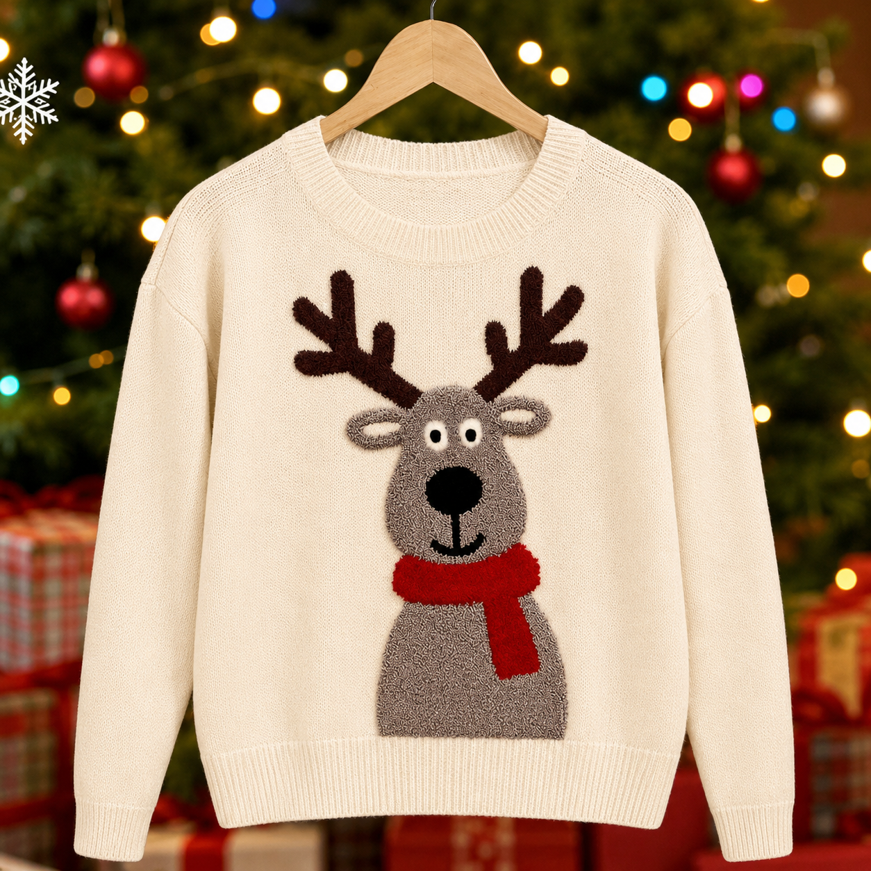 Christmas Deer Pattern Jacquard Sweater For Women