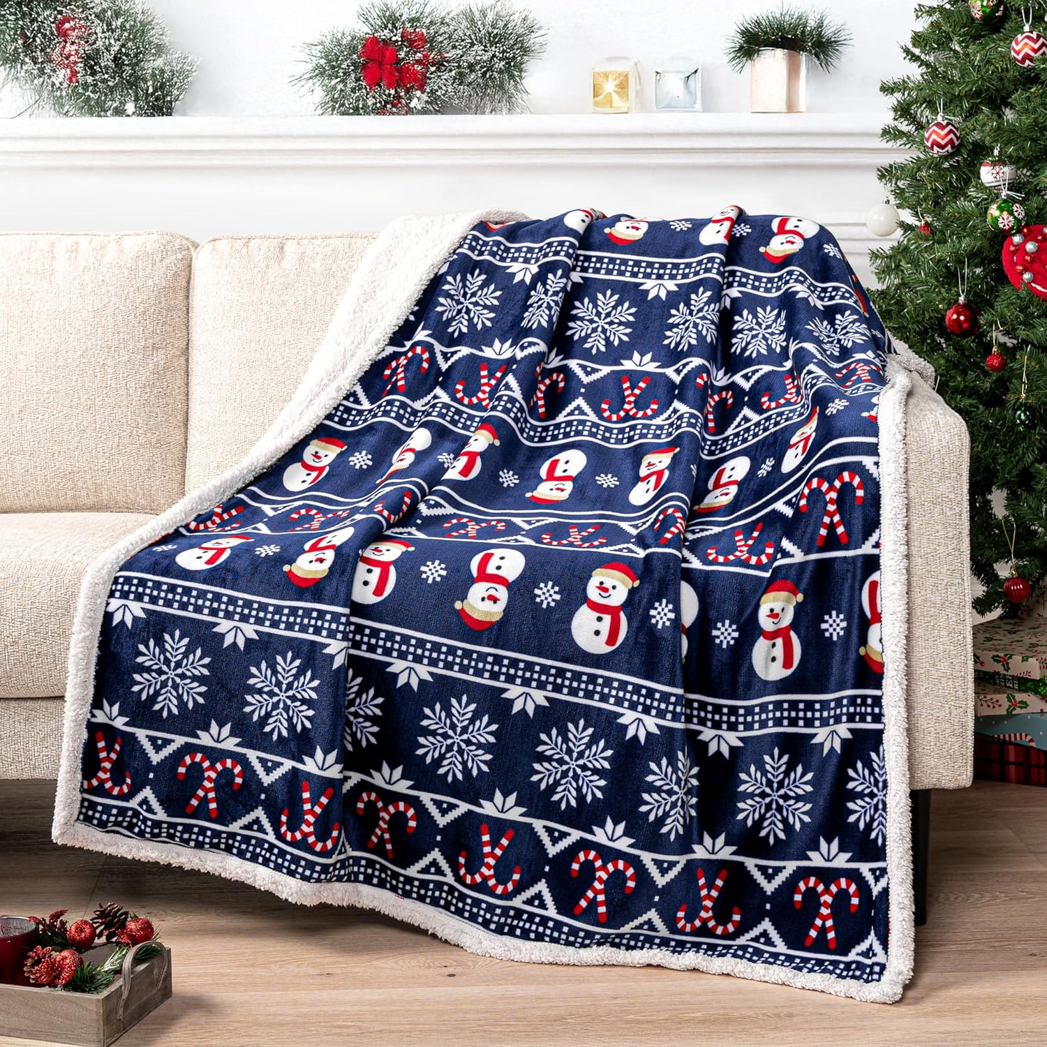 Christmas Sherpa Throw Blanket For Men And Women
