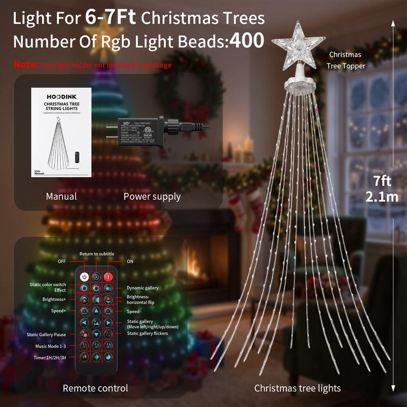 Smart 400 LED Christmas Tree Lights with Remote App Control and Music Sync