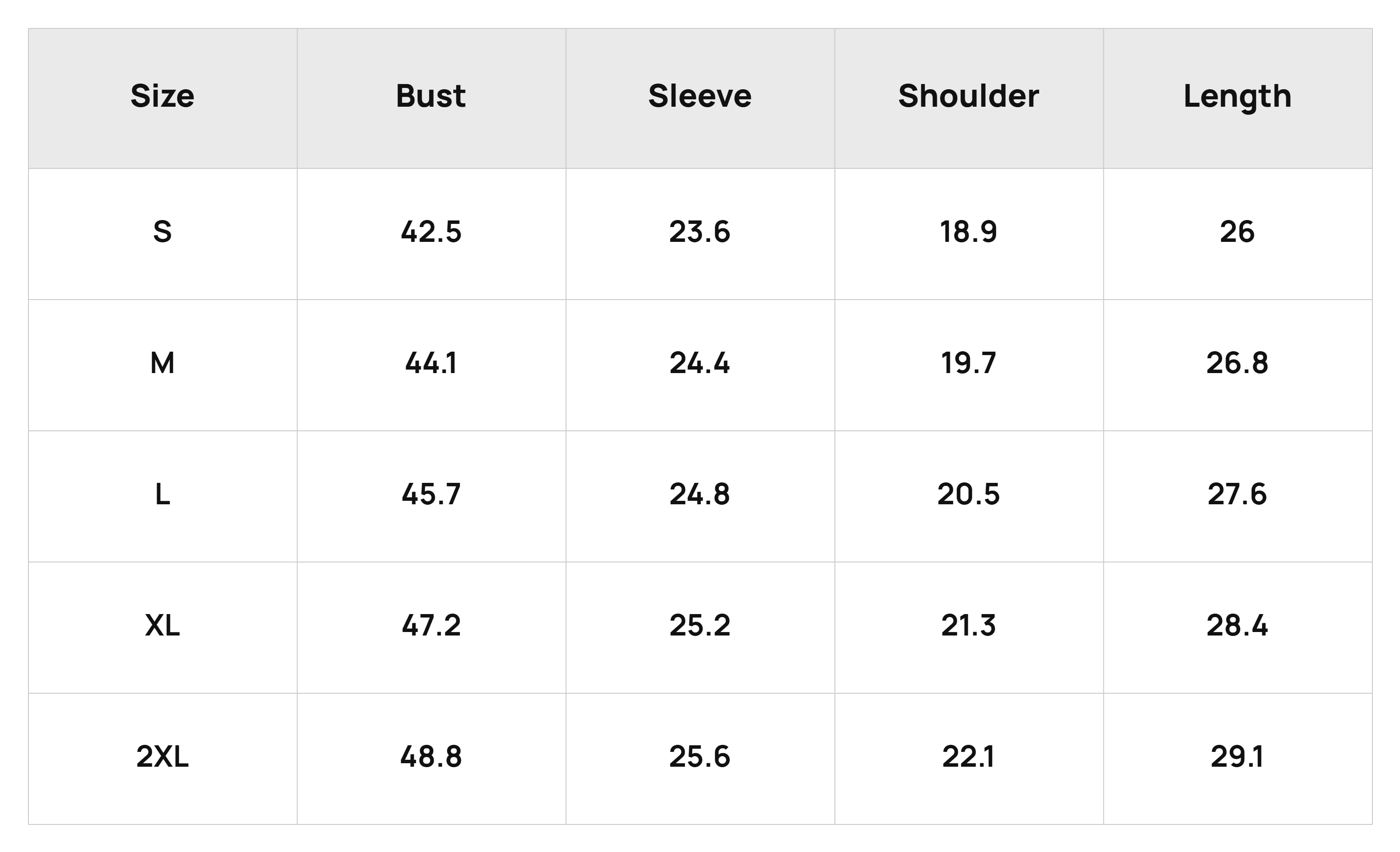 Size Chart