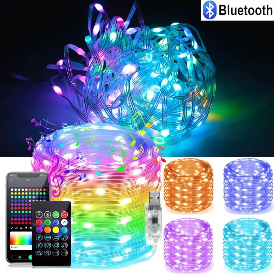 400-LED Smart Curtain String Lights With Programmable Animations And Text Effects-Perfect For Decorating Bedrooms, Gardens, Weddings, Christmas, And Valentine's Day-Make An Excellent Choice For Holiday Gifts. - 16.4FT/50LED - View 2