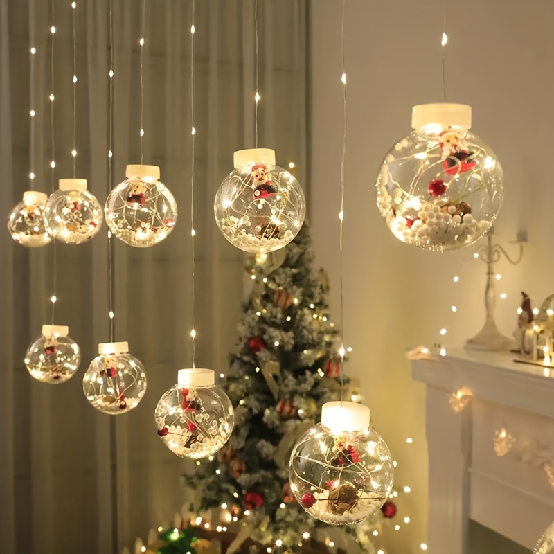 Battery Powered Ornament Curtain Lights with Multiple Modes