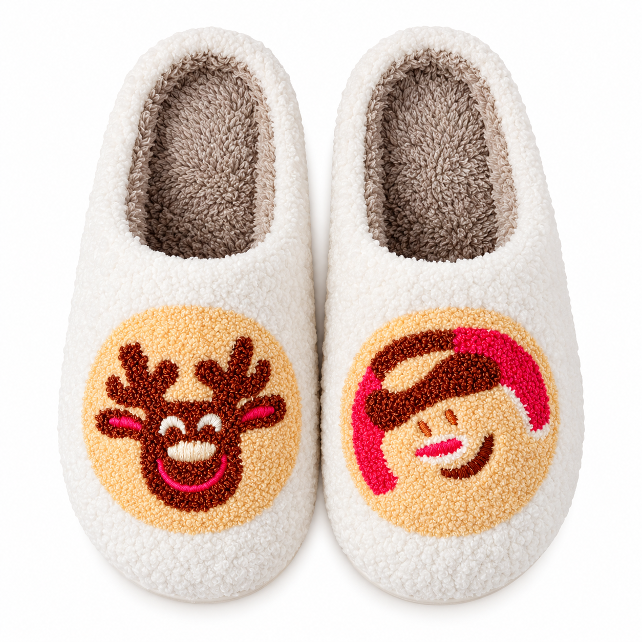 Christmas Plush Fuzzy House Slippers for Women and Men