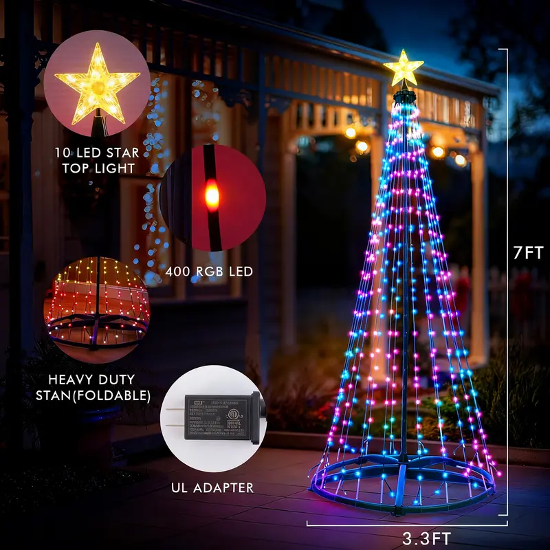 Smart 400 LED Christmas Tree Lights with Remote App Control and Music Sync