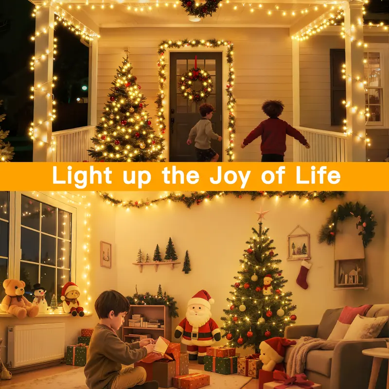 200 LED Christmas Outdoor And Indoor String Lights With 8 Modes