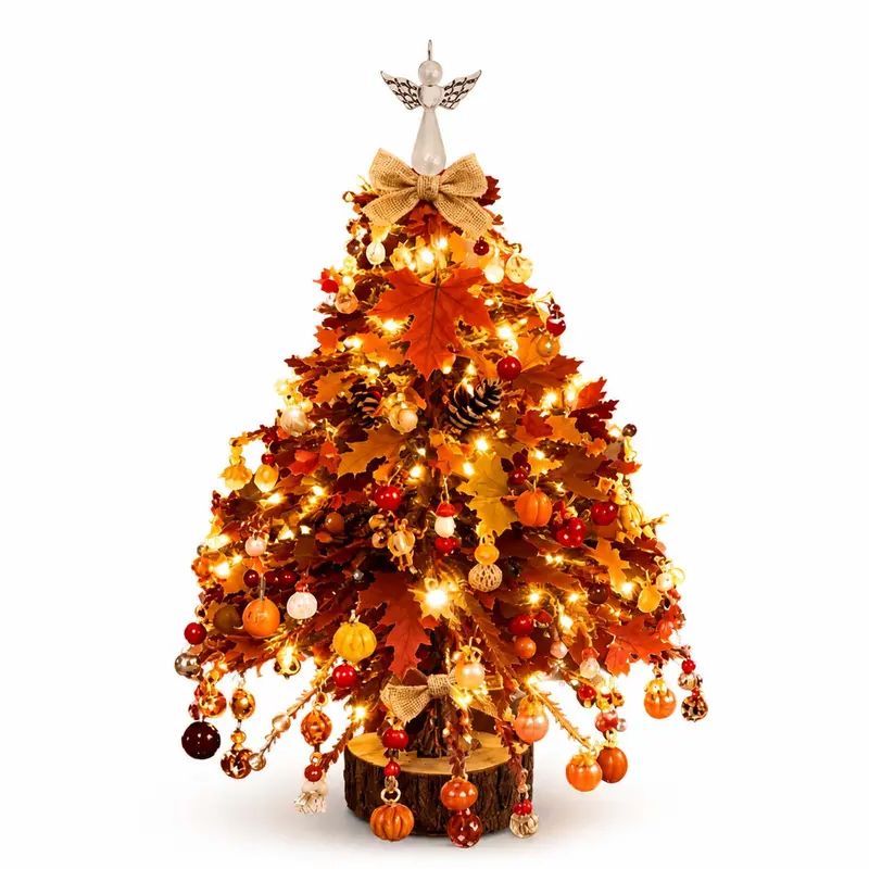 Handmade Tabletop DIY Beaded Christmas Tree Decor Kit Set 