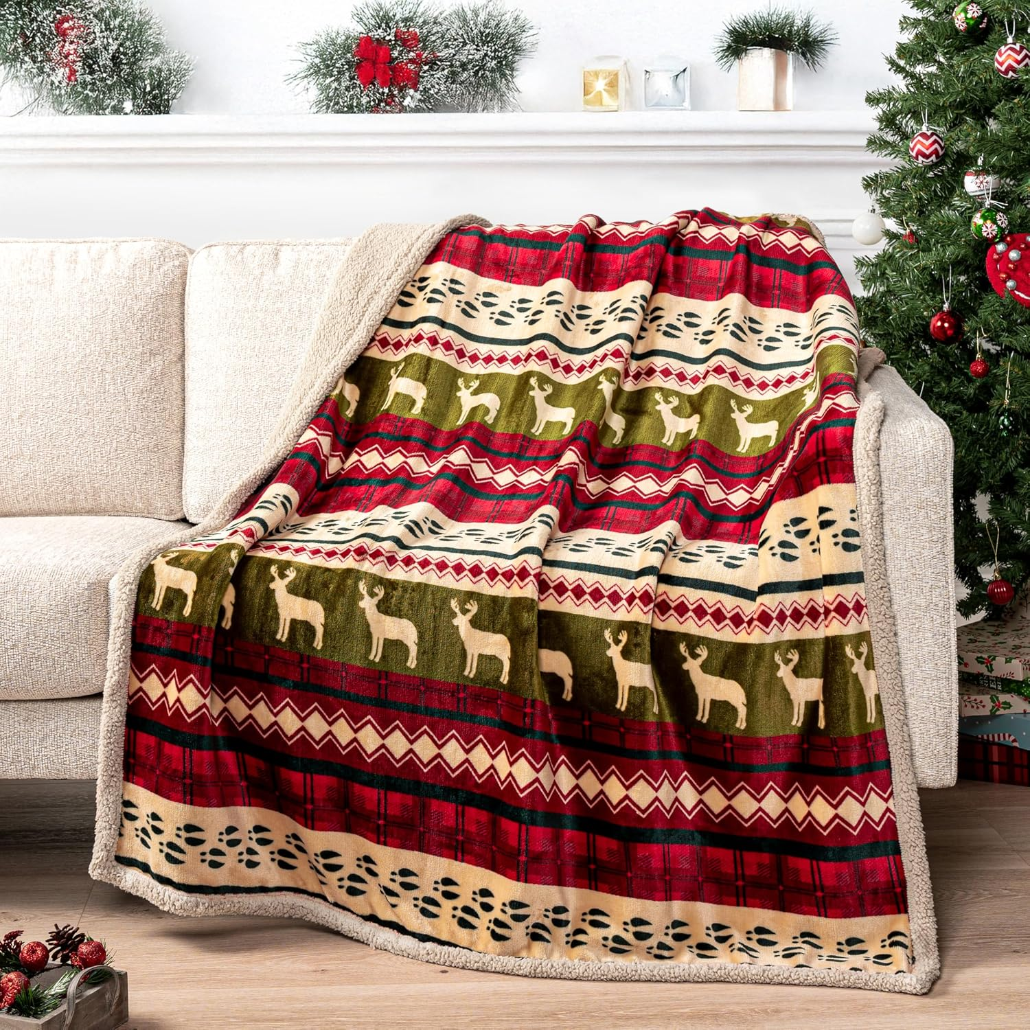 Christmas Sherpa Throw Blanket For Men And Women
