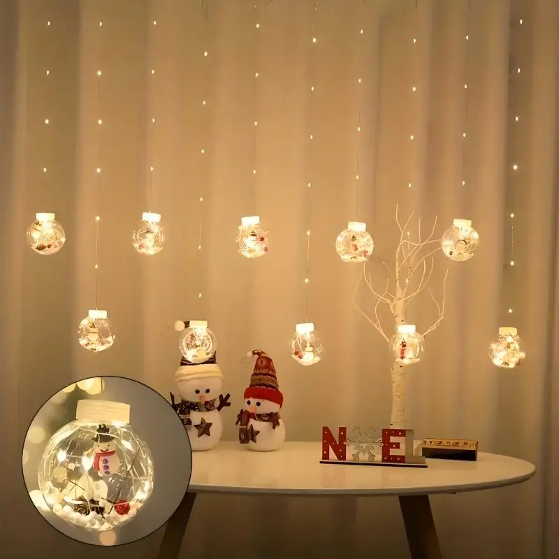 Christmas LED String Lights With Ball Ornaments