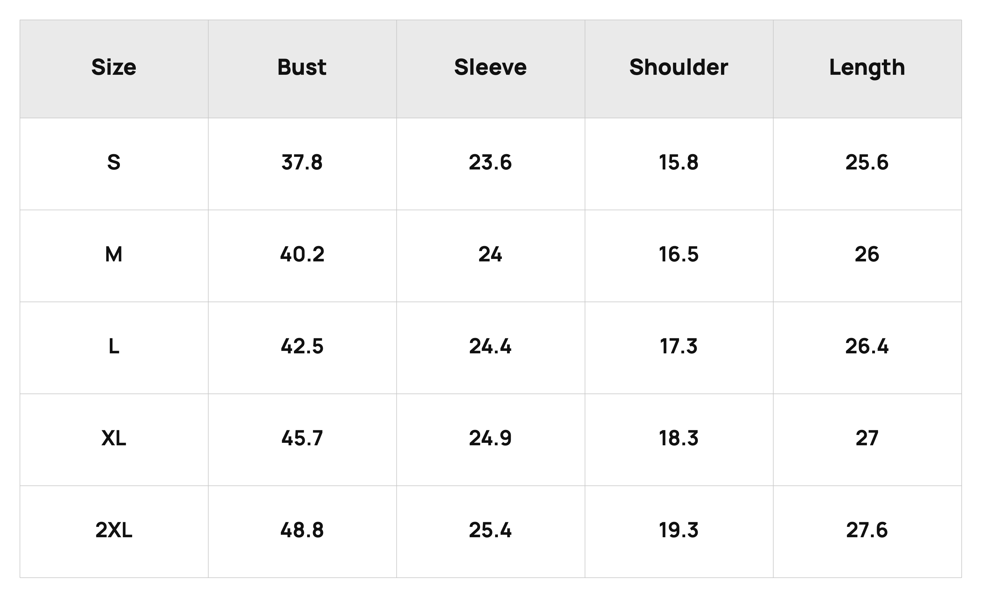 Size Chart