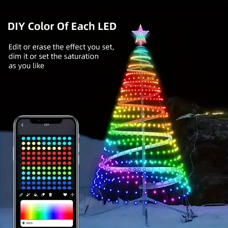 Smart 400 LED Christmas Tree Lights with Remote App Control and Music Sync