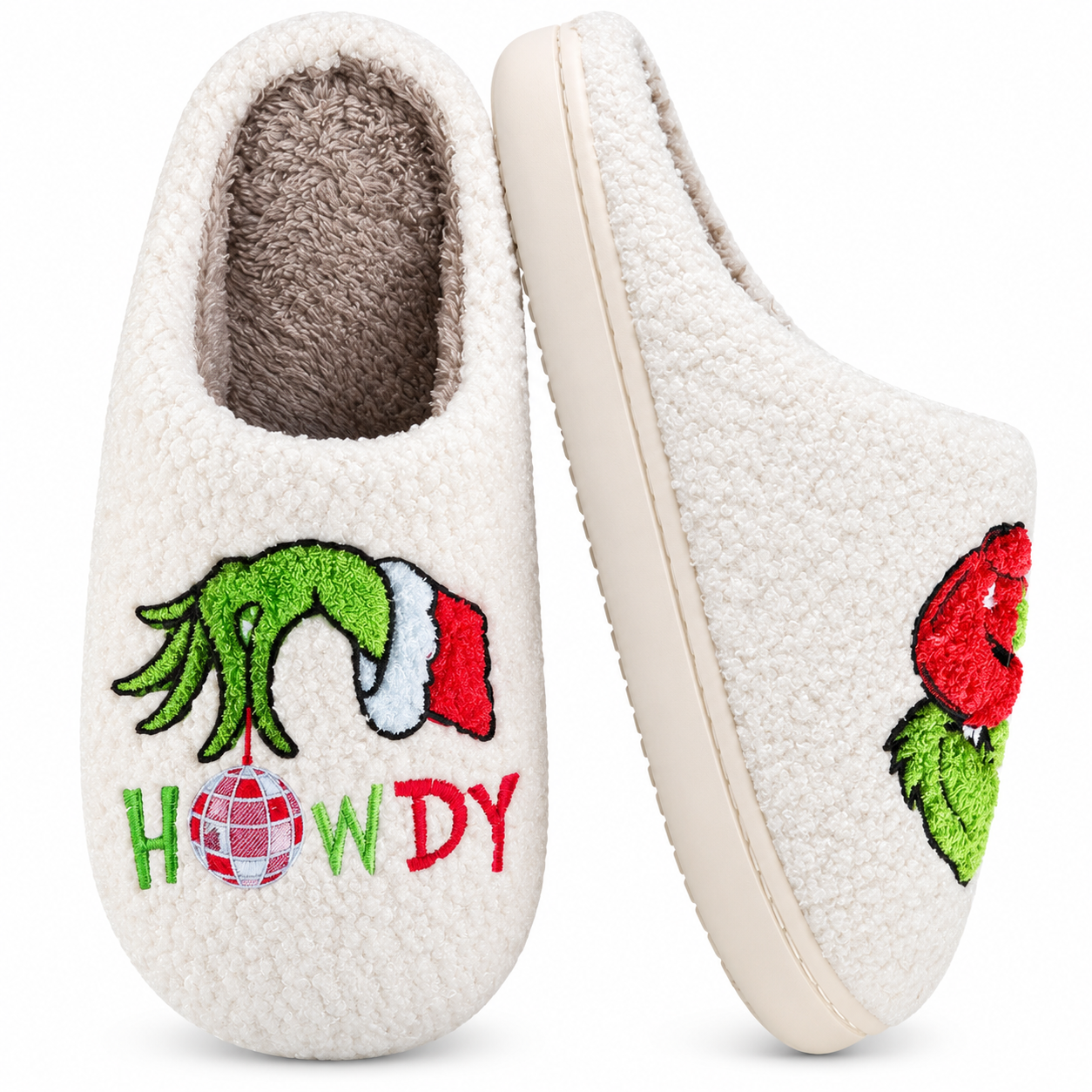 Christmas House Slippers for Women and Men Indoor Outdoor Winter Shoes