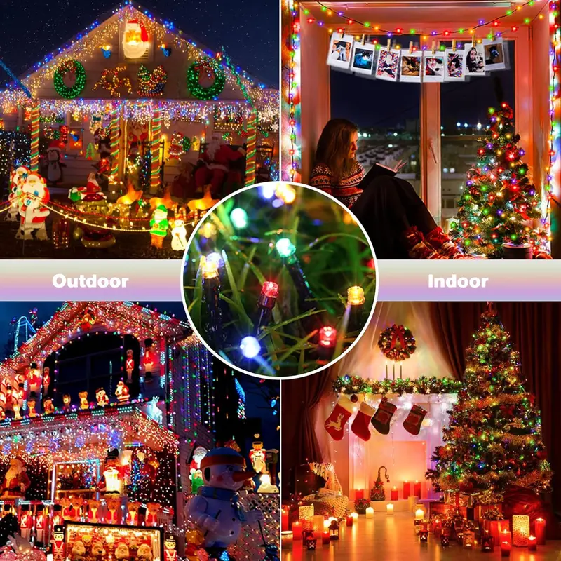 Christmas LED String Lights with 8 Modes, Music Sync and Motion Sensor
