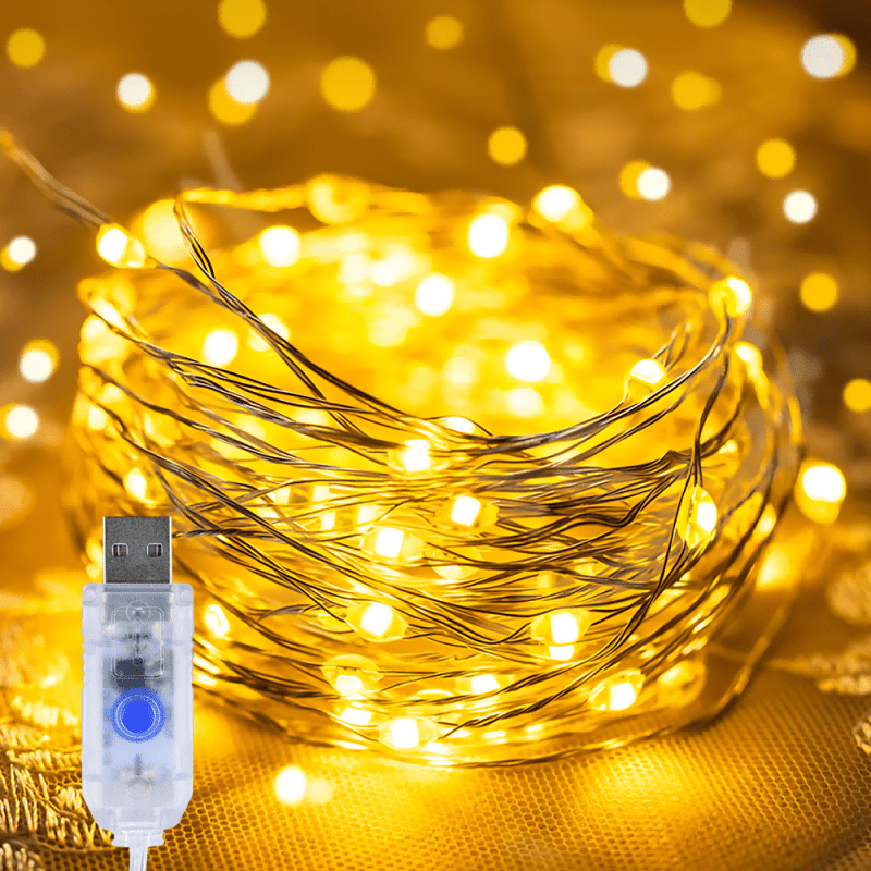 USB Powered Fairy String Lights with 8 Lighting Modes for Holiday Decor