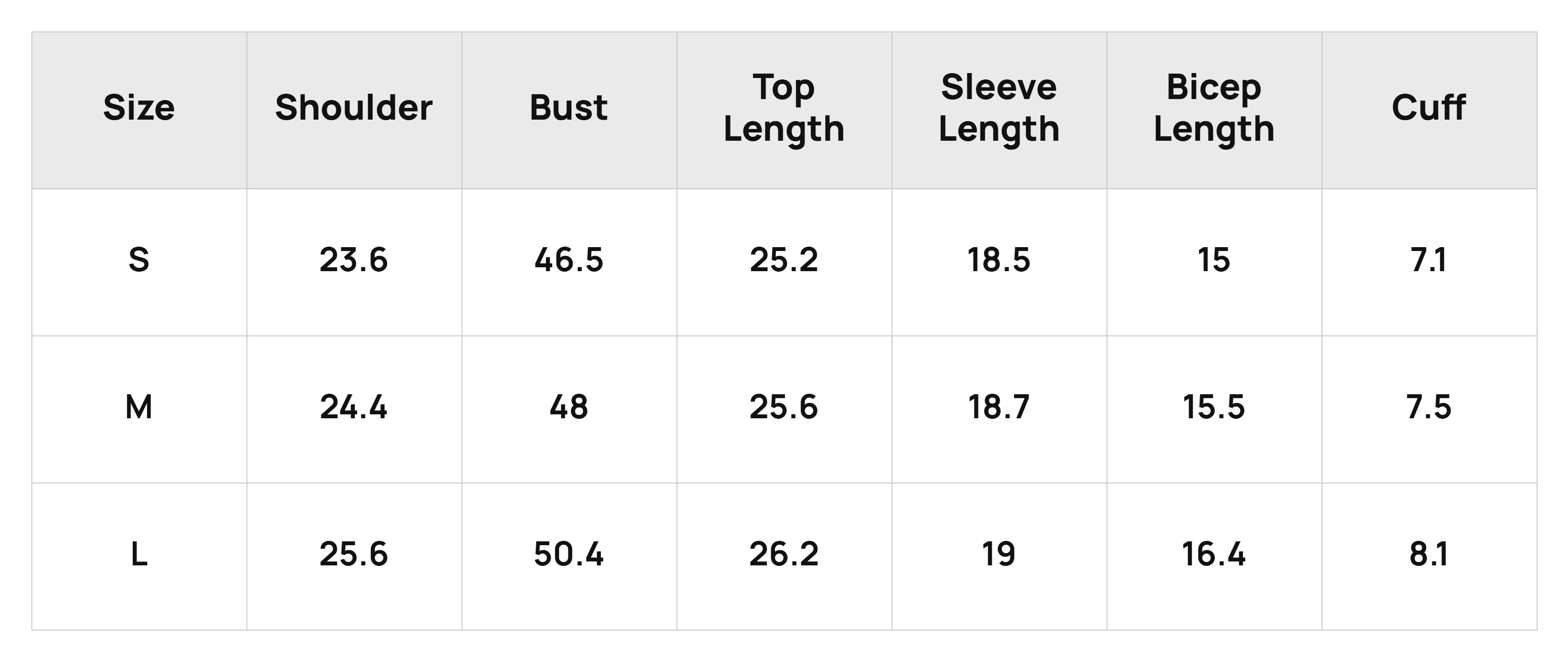 Size Chart