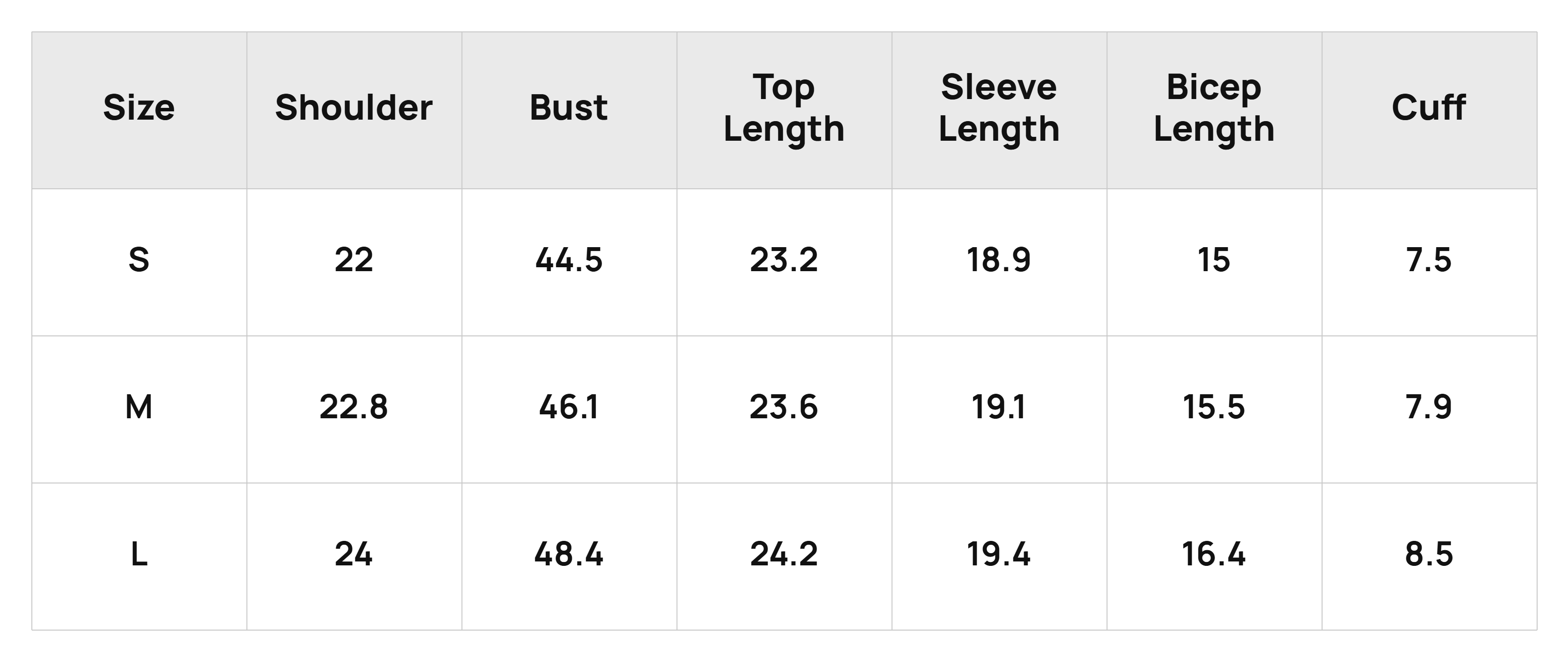 Size Chart