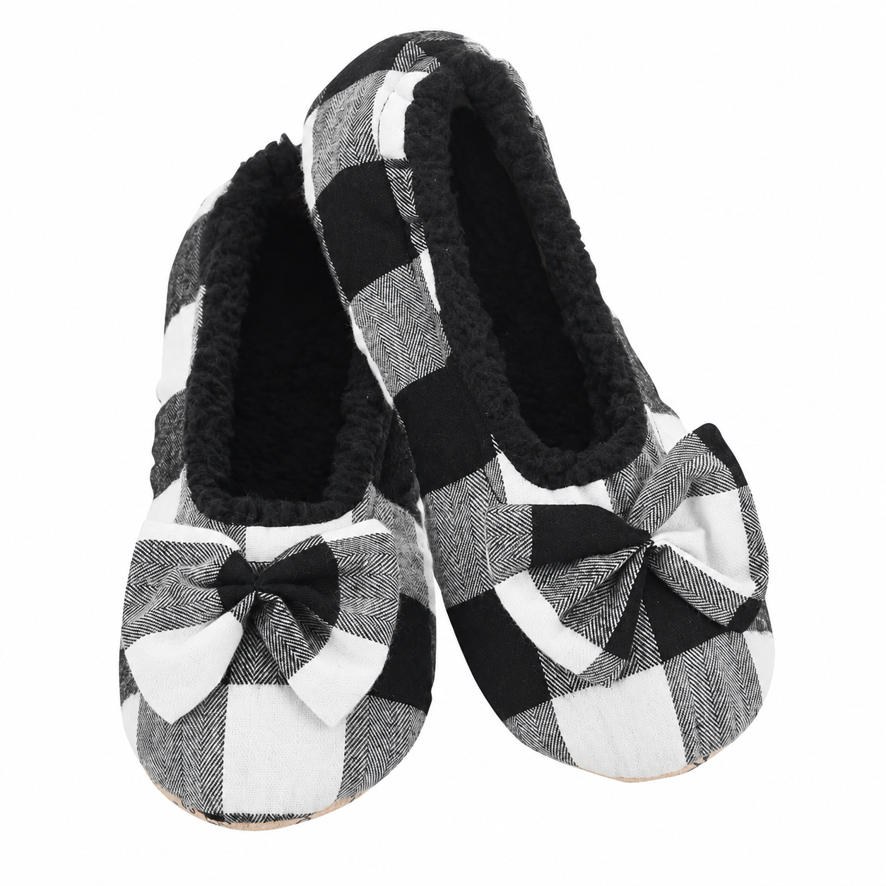 Christmas Buffalo Plaid Ballerina Indoor Wear Slippers for Women
