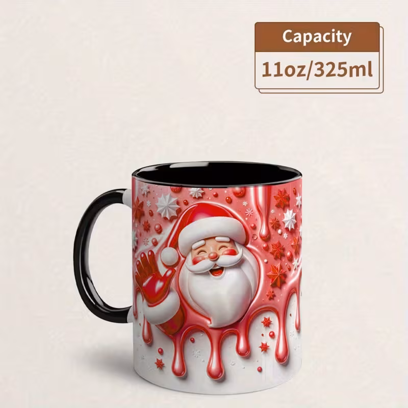 3d santa mug with realistic santa claus face cup with   beard waves   glaze hot cold beverage cup for christmas birthday gifts home office or party decor ideal for coffee tea hot chocolate durable holiday drinkware christmas mug festive gift item vibrant   5