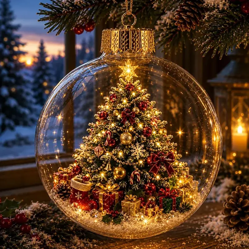 Mini Holiday Warm Led Light Up Glowing Christmas Story Ornament