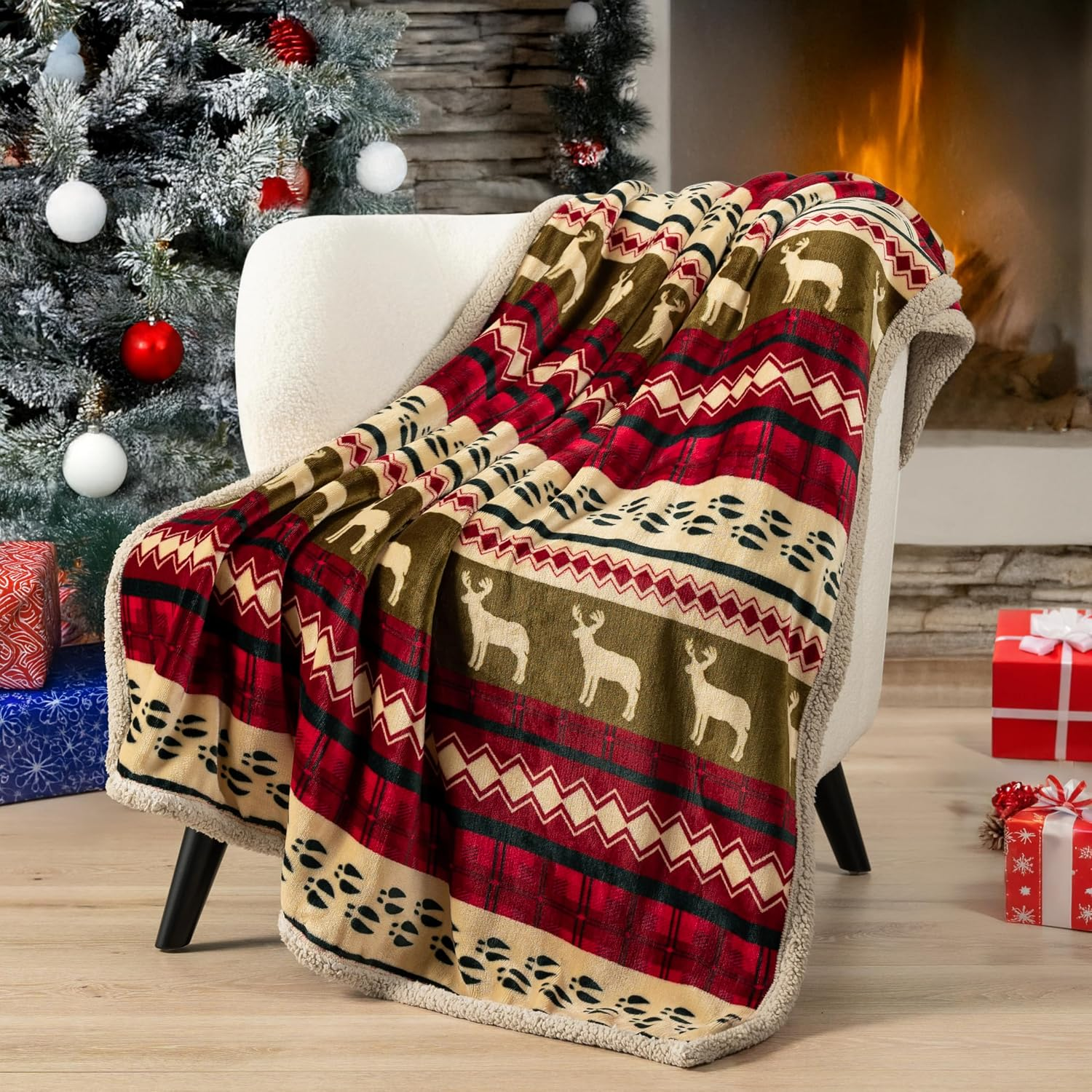 Christmas Sherpa Throw Blanket For Men And Women