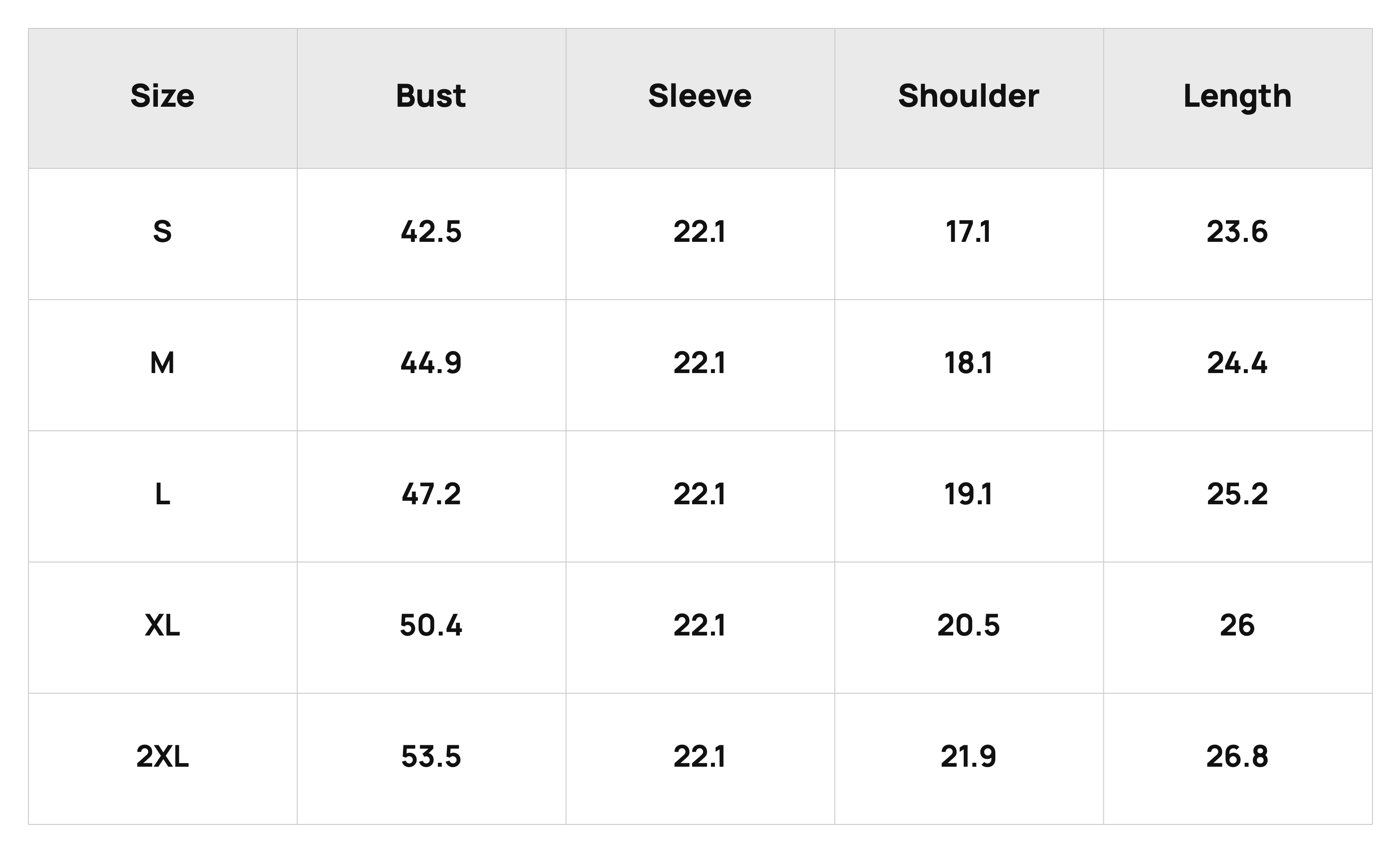 Size Chart