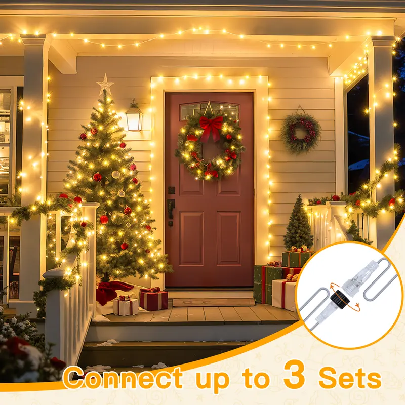 200 LED Christmas Outdoor And Indoor String Lights With 8 Modes