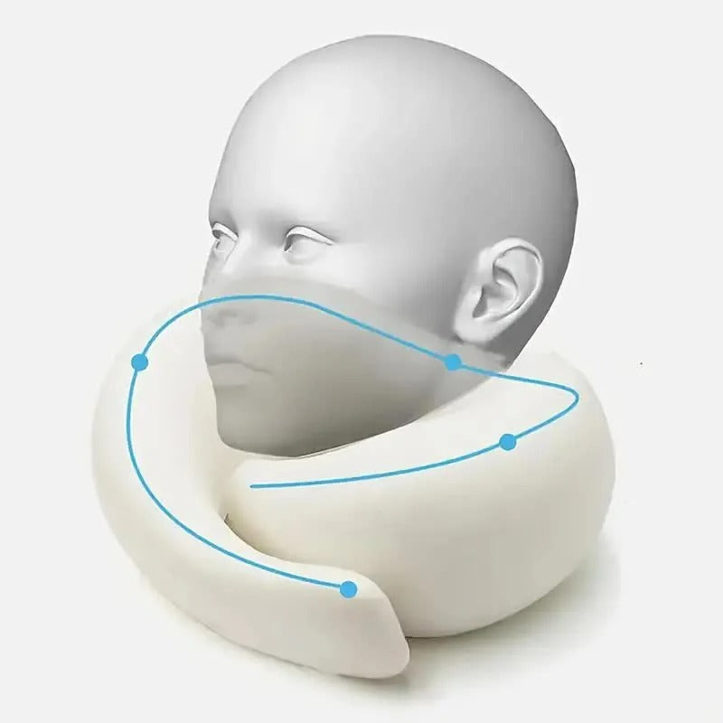 Snail Style Memory Foam Travel Curved Neck Pillow - U-shaped, Portable, Adjustable Support Neck Brace Pillow