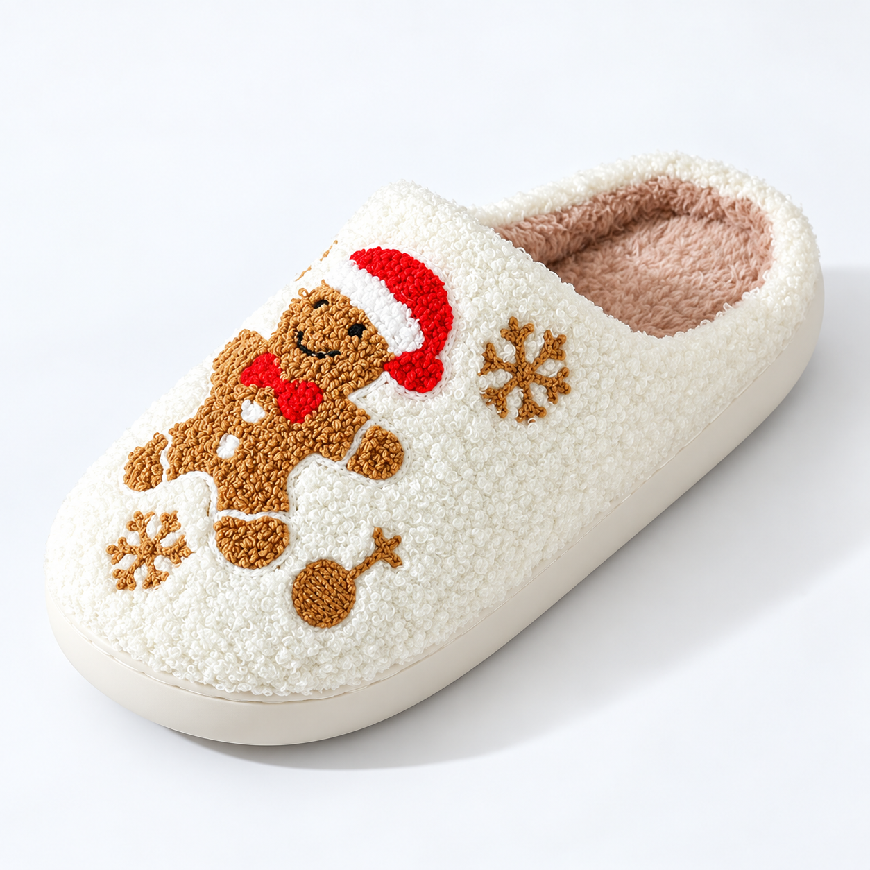 Christmas Plush Warm Slip On House Slippers for Women and Men