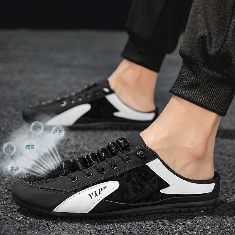 Men's Backless Sneakers-Amzemart