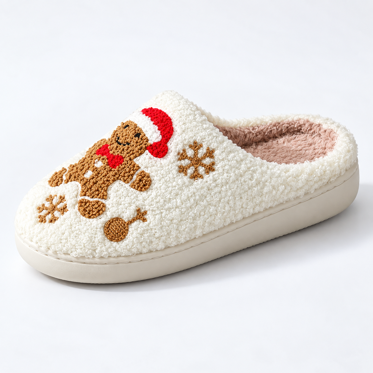 Christmas Plush Warm Slip On House Slippers for Women and Men