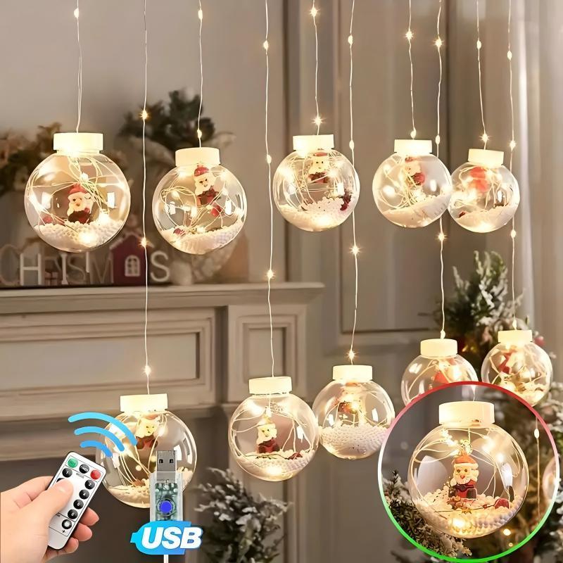 Christmas LED String Lights With Ball Ornaments