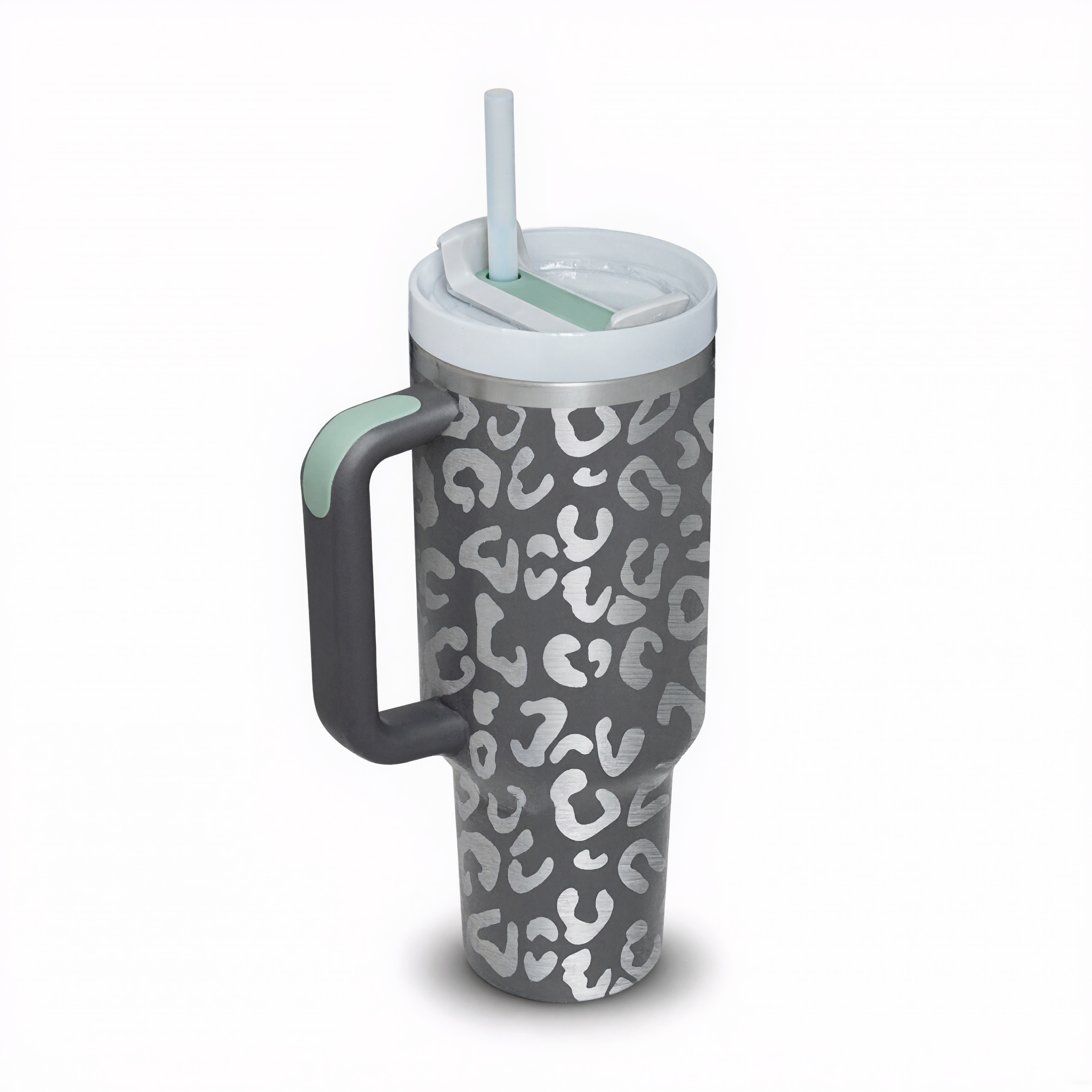 40oz Thermal Printed Mug With Handle And Straw