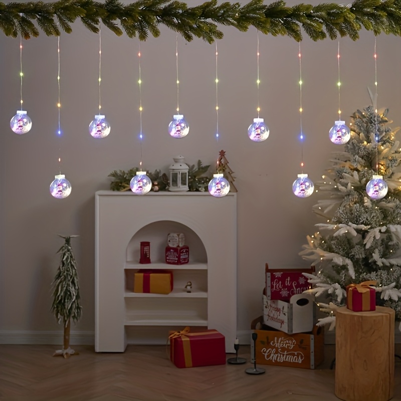 Battery Powered Ornament Curtain Lights with Multiple Modes