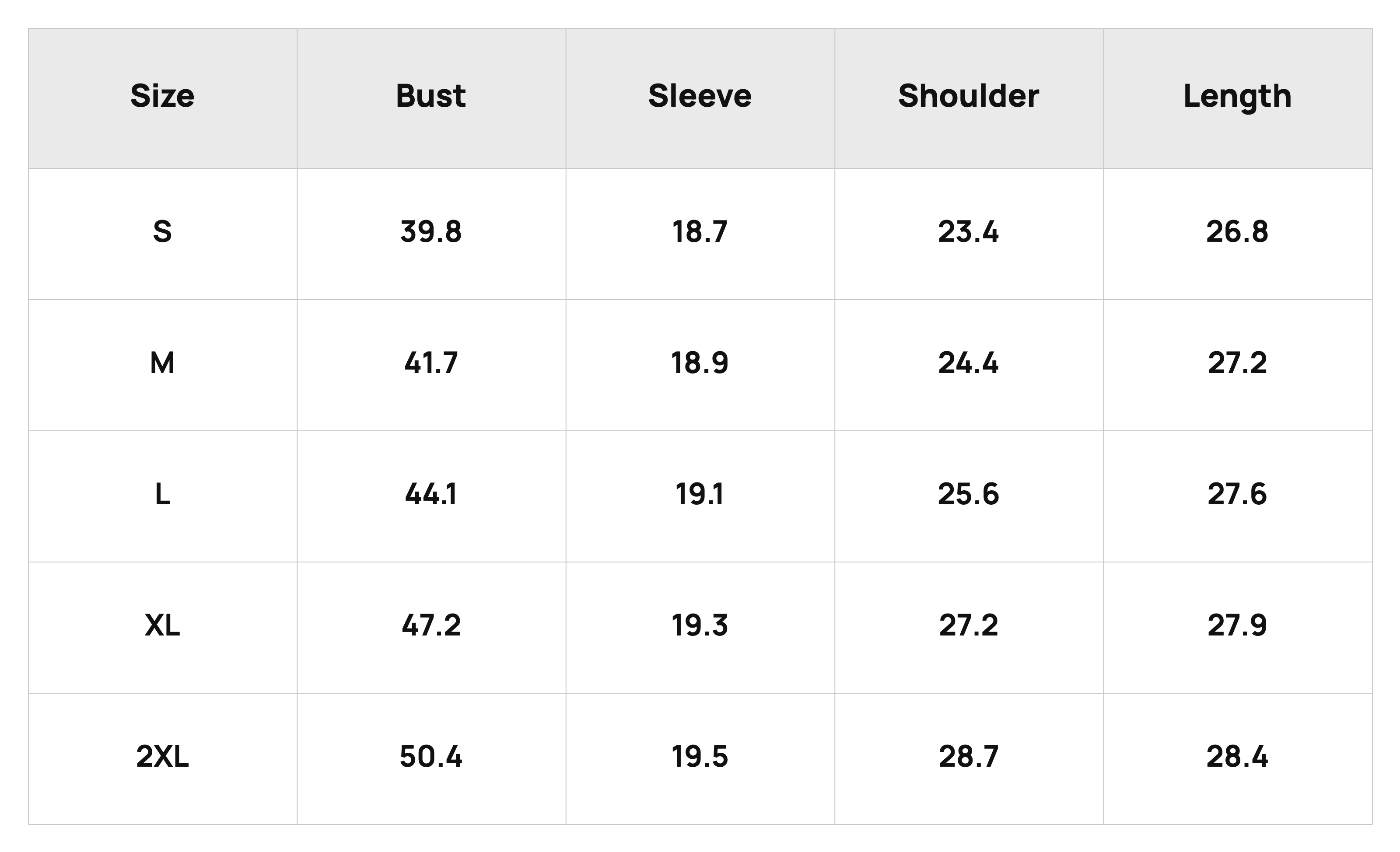 Size Chart