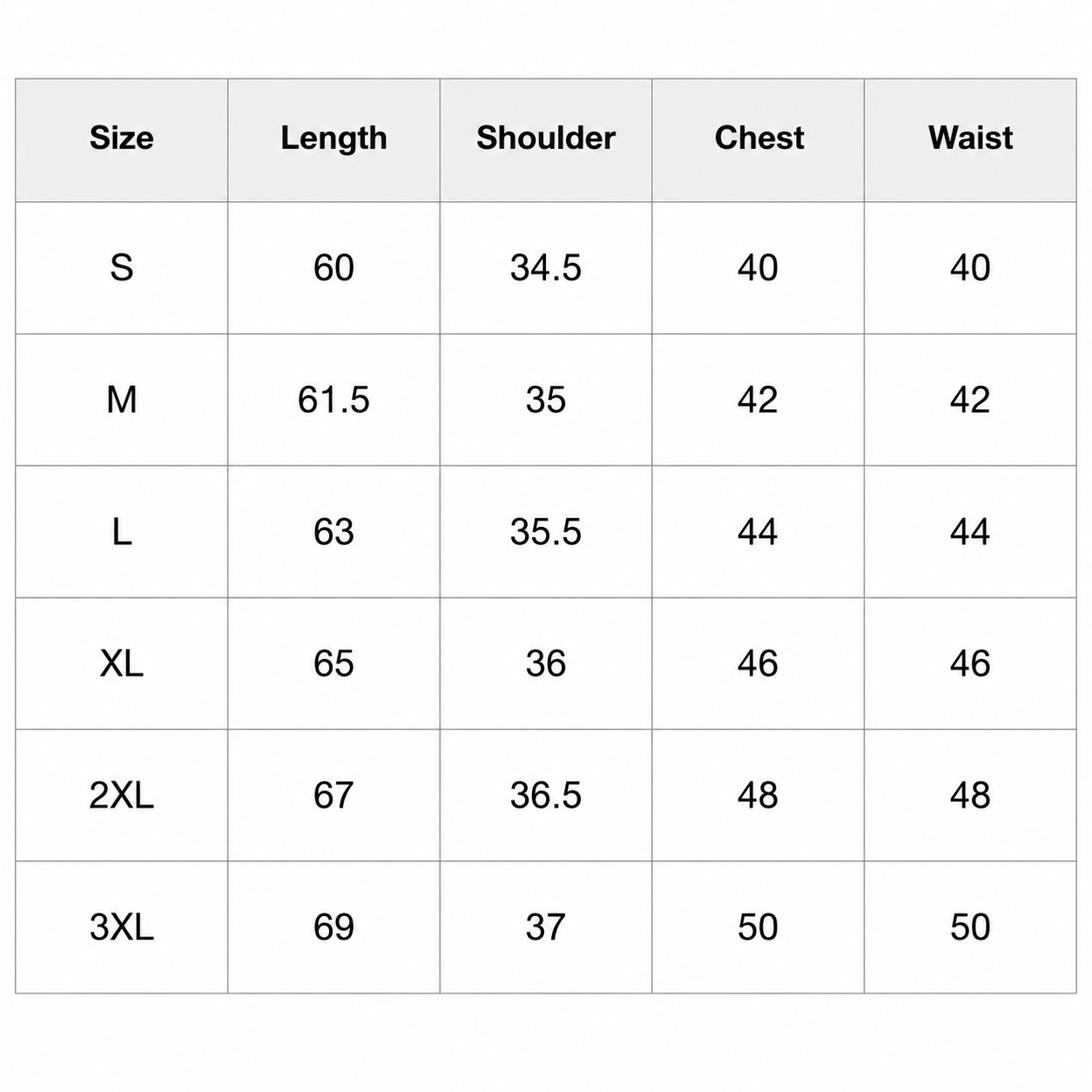 Size Chart