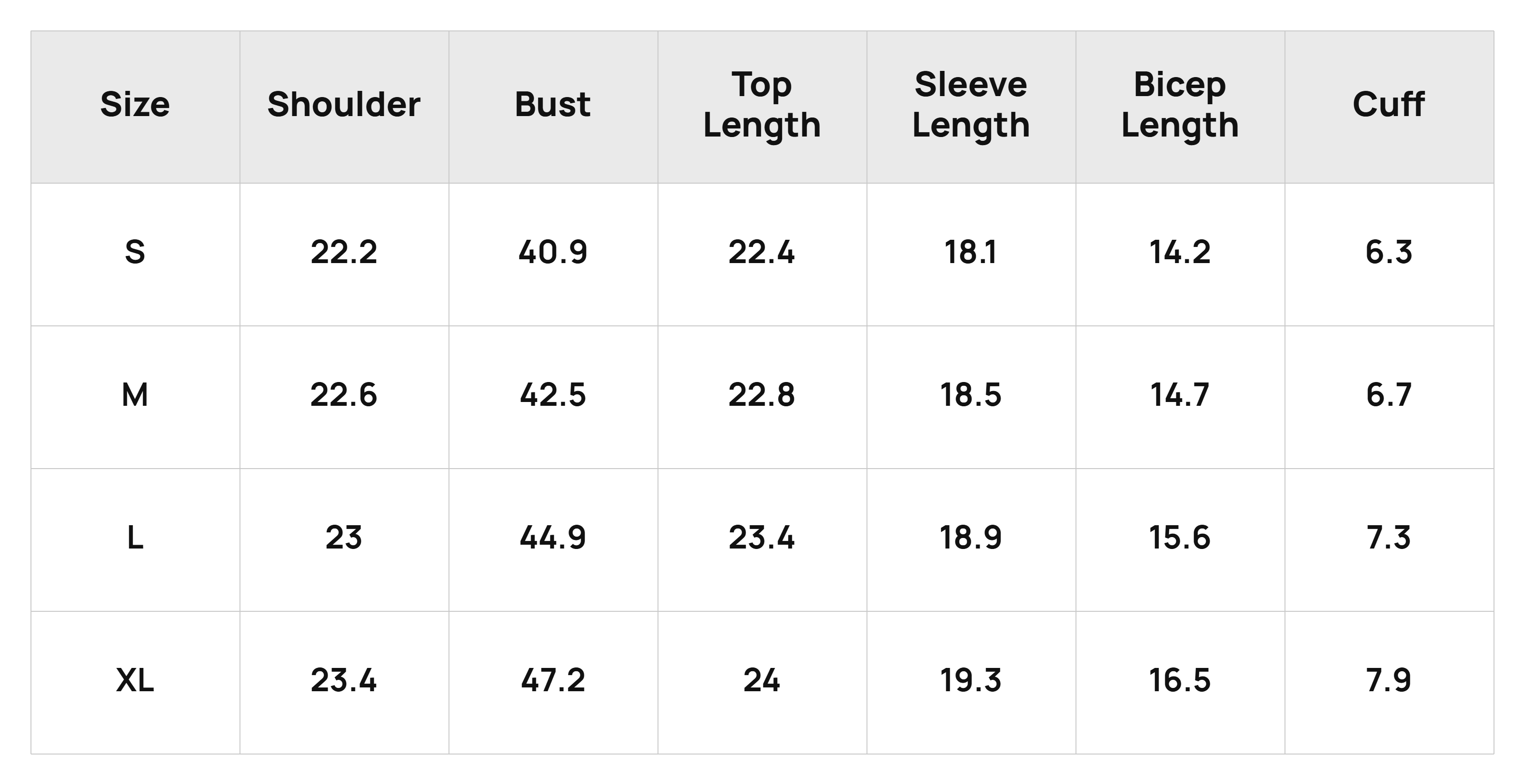 Size Chart