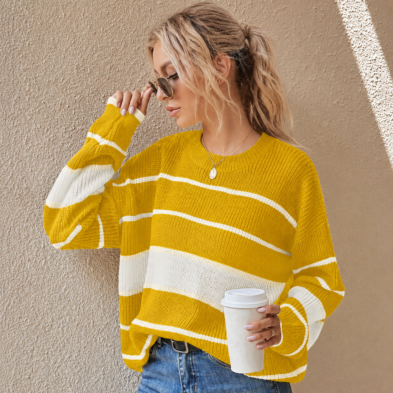 Color Block Fall Winter Christmas Pullover Sweater For Women