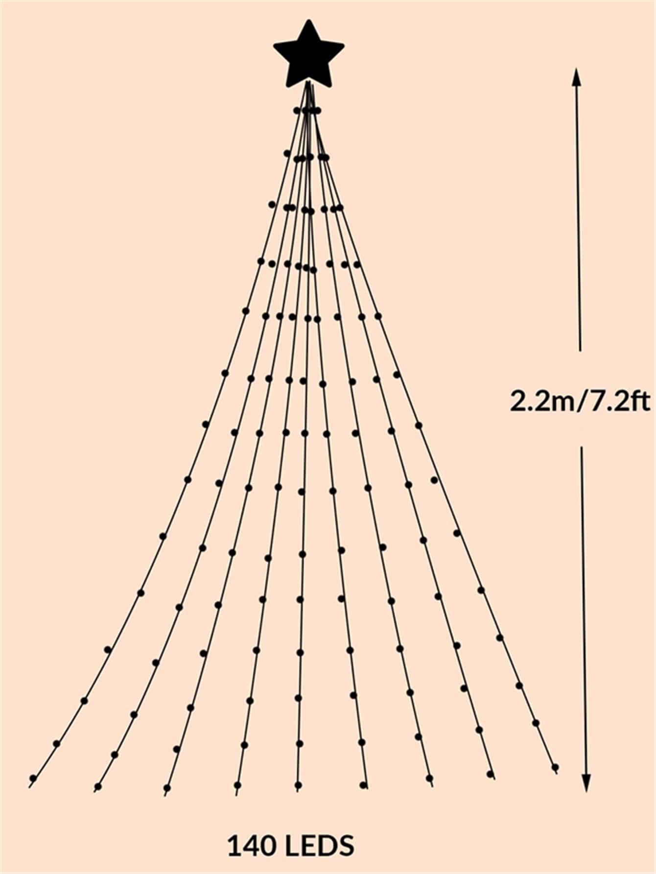 1pc 144LED 2.2m Star Curtain Light String, Ice Icicle Droop Starry String Lights For Room Decor, Indoor&Outdoor, Wedding, Party, Camping (Not Waterproof), Boxed,Room Decor Christmas Decor Christmas Light Bedroom Decor Home Decor Party Decor Holiday Festival Christmas Gift Thanksgiving Christmas Tree Decor Ornaments - Yellow - View 8