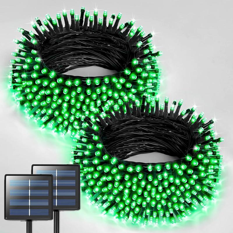 Pack of 2 Solar Powered Christmas String Lights with 400 LED and 8 Lighting Modes