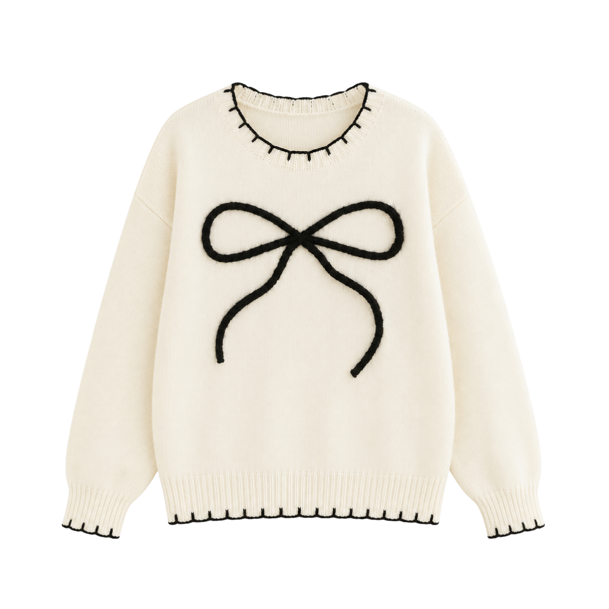 Casual Knit Winter Bow Fashion Sweater For Women