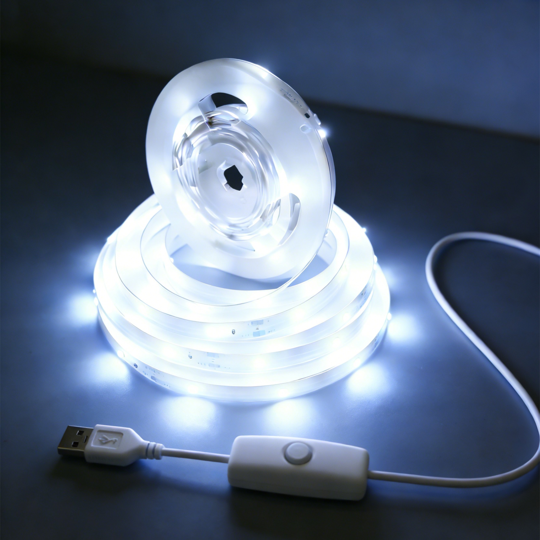 USB Powered LED Strip Light with Push Button Switch for Indoor Halloween Decoration