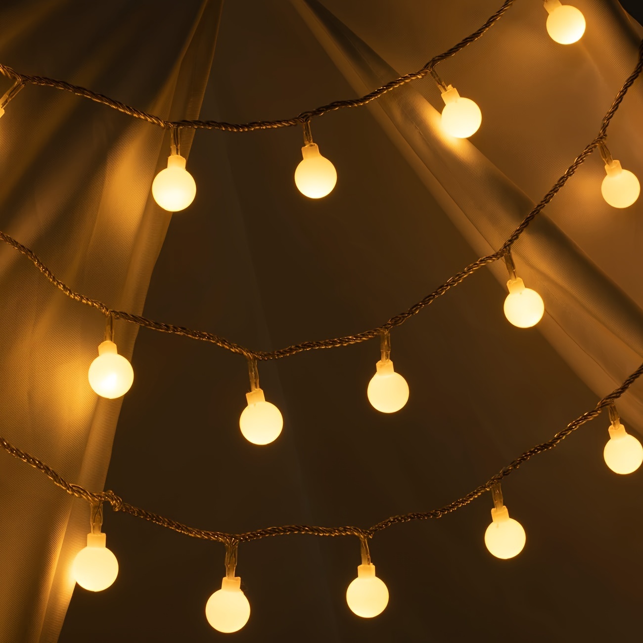 USB Powered Globe LED String Lights with Timer and Multiple Lighting Modes