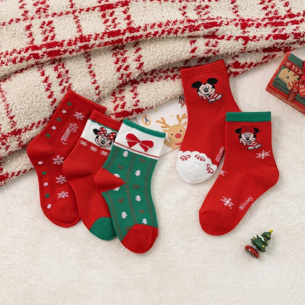 Christmas Pattern Mid Calf Socks For Kids
