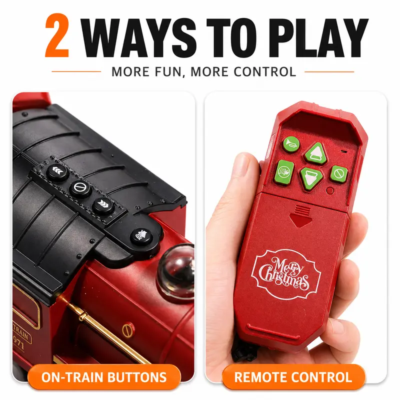 Classic Christmas Railway Train Set With Remote Control