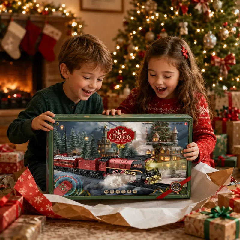 Classic Christmas Railway Train Set With Remote Control