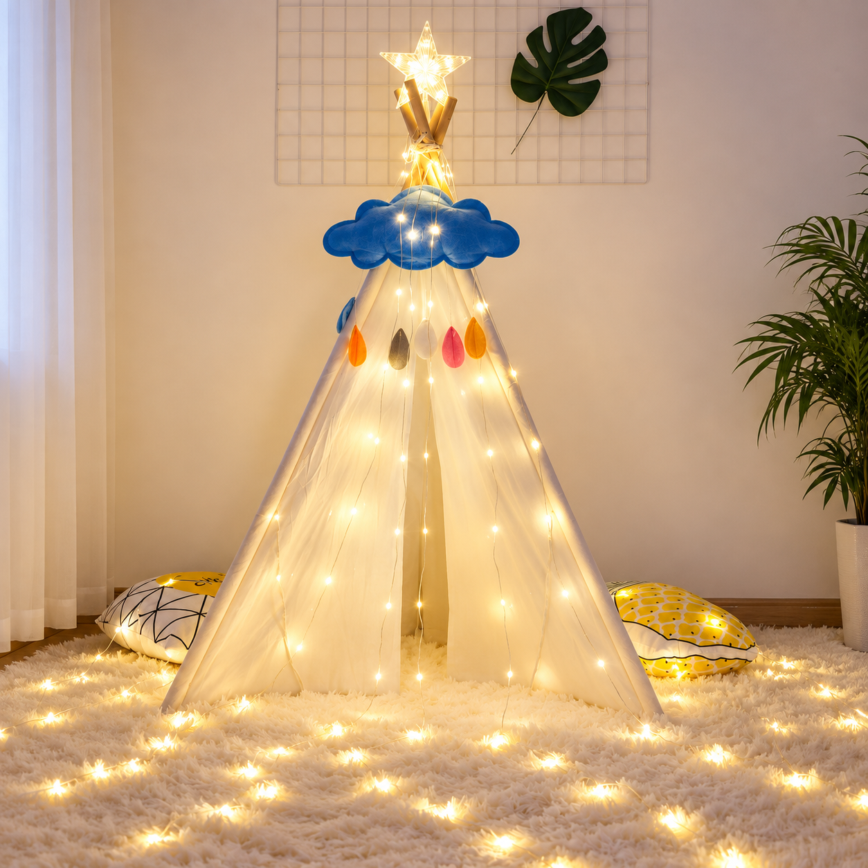 Star Curtain String Lights For Room Wedding And Party Decor