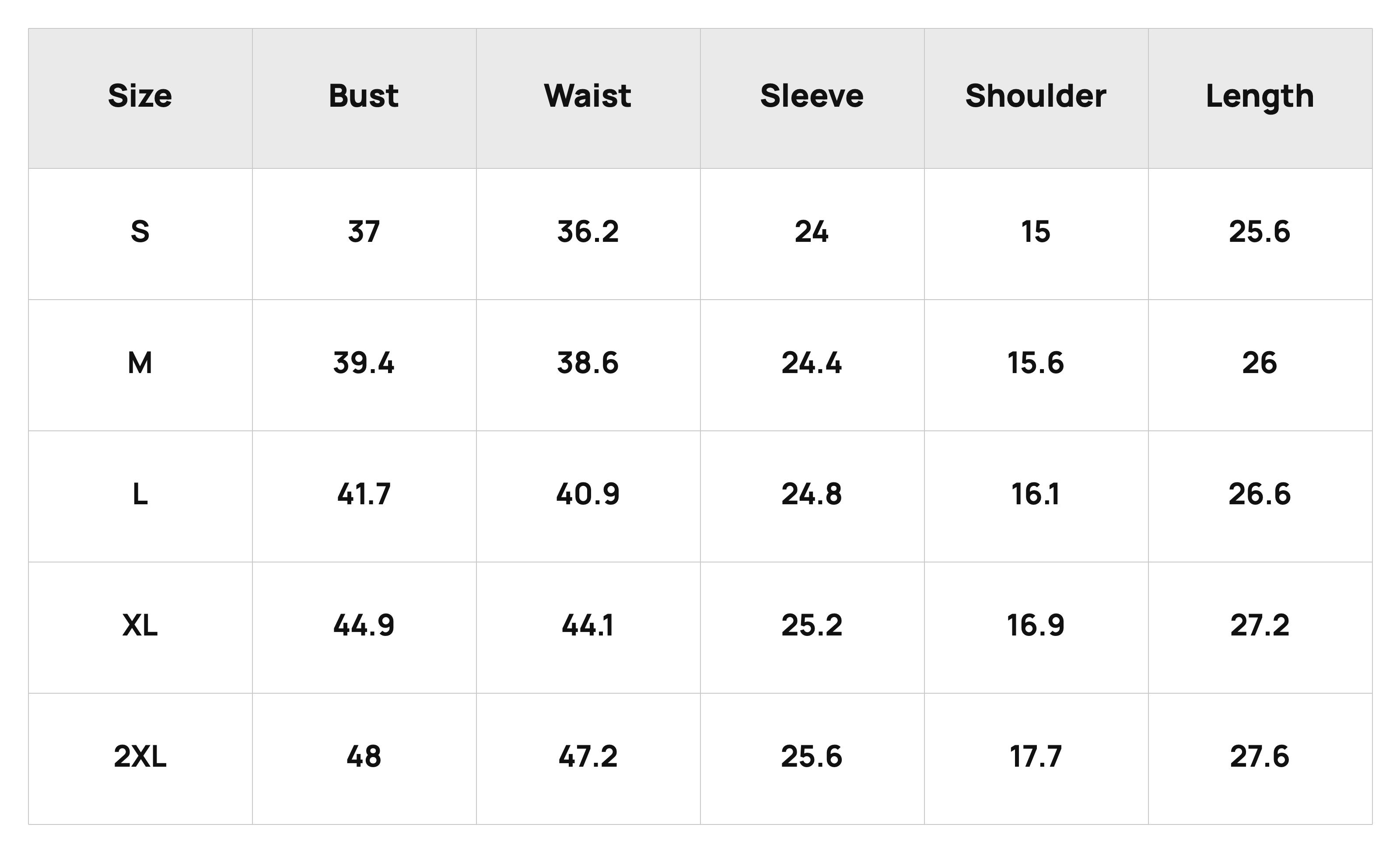 Size Chart